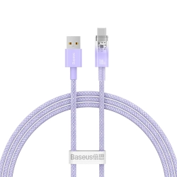 Baseus Explorer USB-A – USB-C 100W 1 m fioletowy – przewód ze złączami USB-A – USB-C w kolorze fioletowy.