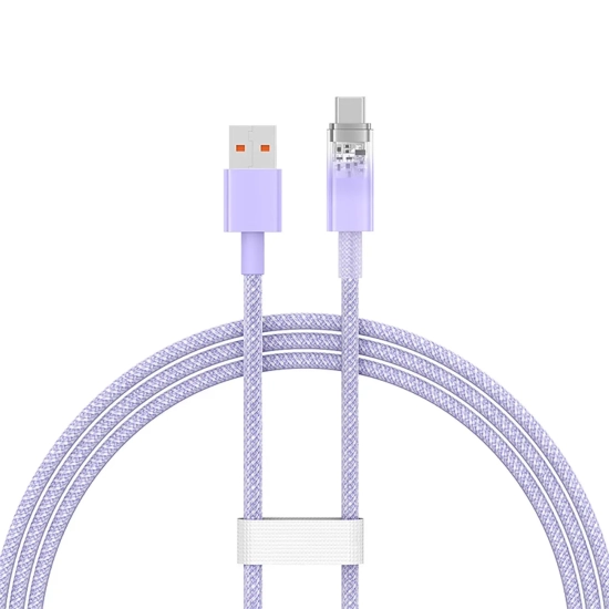 Kabel Baseus Explorer USB-A – USB-C 100W 1 m fioletowy