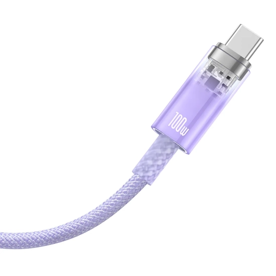 Baseus Explorer USB-A – USB-C 100 W 1 m fioletowy