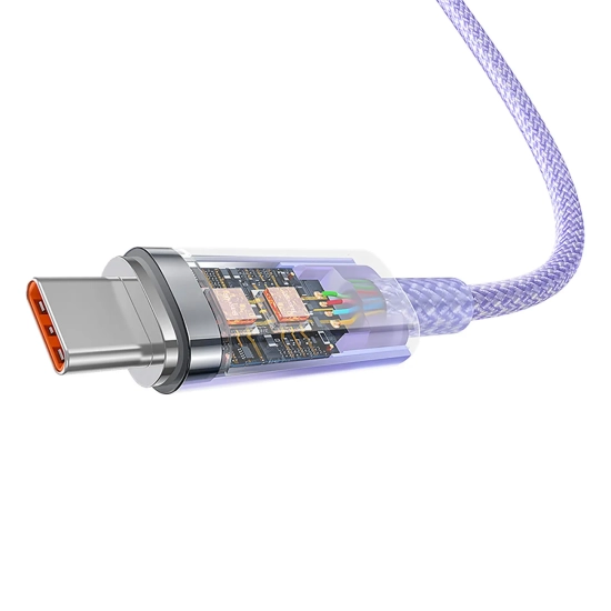 Baseus Explorer USB-A – USB-C 100 W 1 m fioletowy