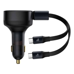 Ładowarka samochodowa Baseus Enjoyment 33W 2x USB-C czarna – zdjęcie główne dokładnego wariantu produktu.