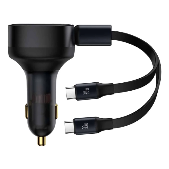 Ładowarka samochodowa Baseus Enjoyment 33W 2x USB-C czarna – zdjęcie główne dokładnego wariantu produktu.