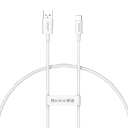 Główne zdjęcie produktu: Kabel Baseus Superior USB-A–USB-C 0,25 m 100 W biały.