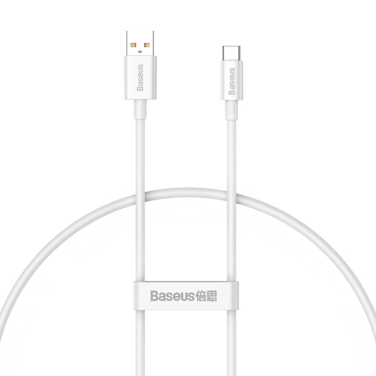 Główne zdjęcie produktu: Kabel Baseus Superior USB-A–USB-C 0,25 m 100 W biały.