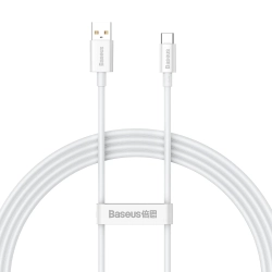 Główne zdjęcie produktu: Kabel Baseus Superior USB-A–USB-C 1,5 m 100 W biały.
