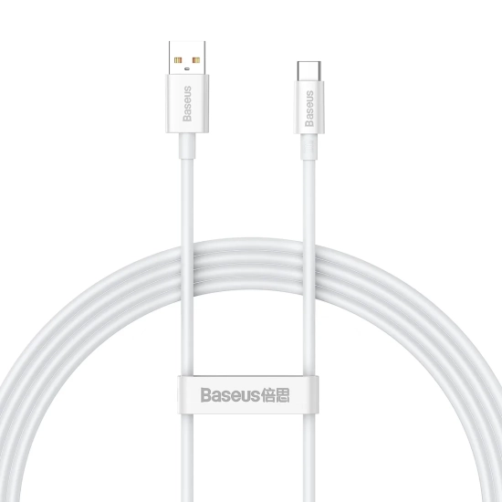 Główne zdjęcie produktu: Kabel Baseus Superior USB-A–USB-C 1,5 m 100 W biały.