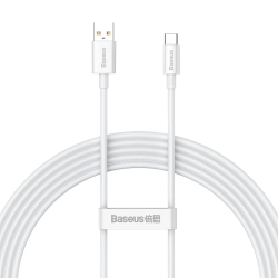 Baseus Superior P10320102214-03 USB-A – USB-C 100W 2,0 m biały – przewód ze złączami USB-A – USB-C w kolorze biały. Baseus Superior P10320102214-03 USB-A – USB-C 100W 2,0 m biały – przewód ze złączami USB-A – USB-C w kolorze biały.