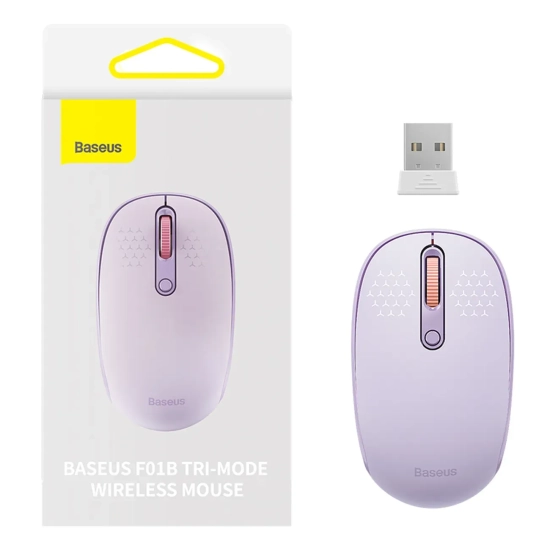 Mysz bezprzewodowa Baseus F01B 2.4 GHz Bluetooth fioletowa