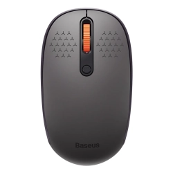 Szara bezprzewodowa mysz Baseus F01B Tri-Mode o kompaktowym kształcie.
