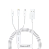 Kabel Baseus Superior 3w1 USB-A 3,5A 1 m biały