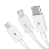 Kabel Baseus Superior 3w1 USB-A 3,5A 1 m biały