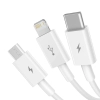 Baseus Superior Series USB-A – USB-C / Lightning / micro USB 3,5A 1 m biały
