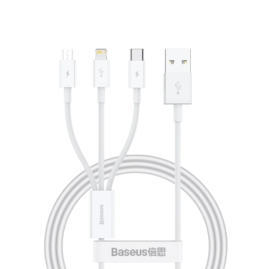 Baseus Superior Series USB-A – USB-C / Lightning / micro USB 3,5A 1 m biały – przewód ze złączami USB-A – USB-C / Lightn