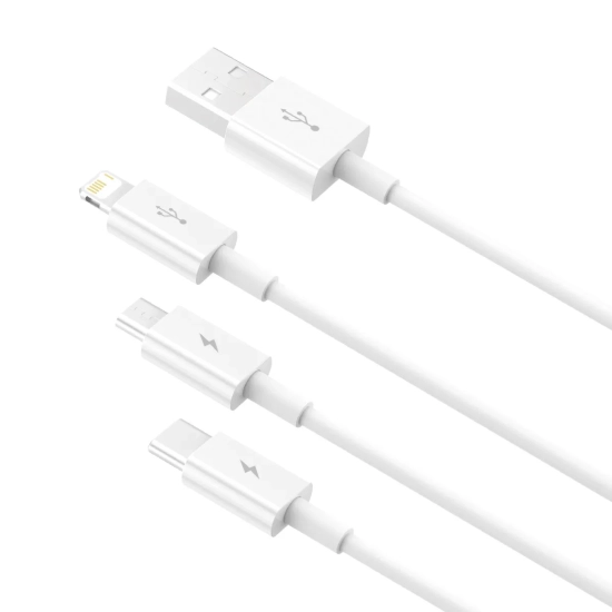 Baseus Superior Series USB-A – USB-C / Lightning / micro USB 3,5A 1 m biały