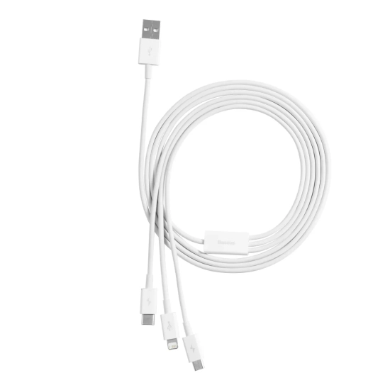 Baseus Superior Series USB-A – USB-C / Lightning / micro USB 3,5A 1 m biały