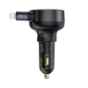 Ładowarka samochodowa USB-A ze zwijanym kablem iPhone Lightning 55W