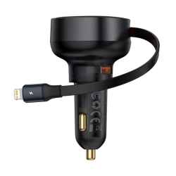 Ładowarka samochodowa Baseus Enjoyment Pro 55W Lightning czarna – zdjęcie główne dokładnego wariantu produktu.