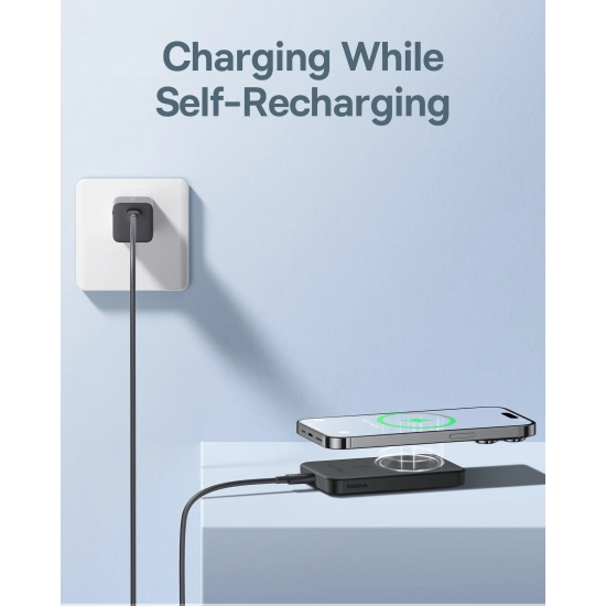 Baseus Magnetic Mini powerbank 5000 mAh 20 W magnetyczny czarny