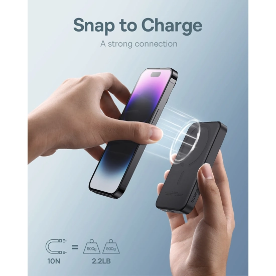 Baseus Magnetic Mini powerbank 5000 mAh 20 W magnetyczny czarny