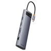 Hub USB-C Baseus Metal Gleam 11w1 HDMI VGA RJ45 szary