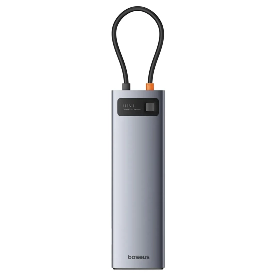 Hub USB-C Baseus Metal Gleam 11w1 HDMI VGA RJ45 szary