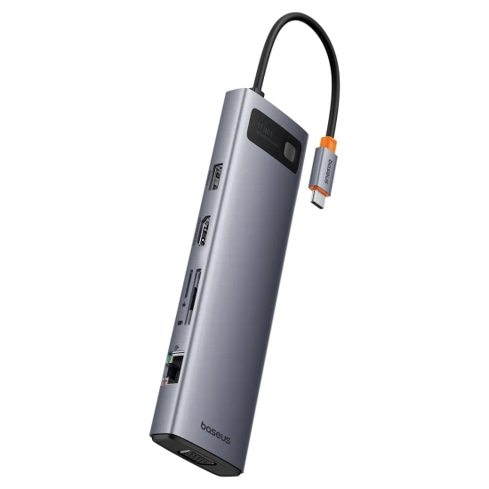 Hub USB-C Baseus Metal Gleam 11w1 HDMI VGA RJ45 szary