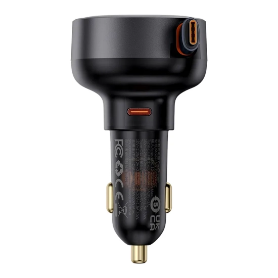Baseus Enjoyment Pro ładowarka samochodowa 60 W zwijany kabel czarna