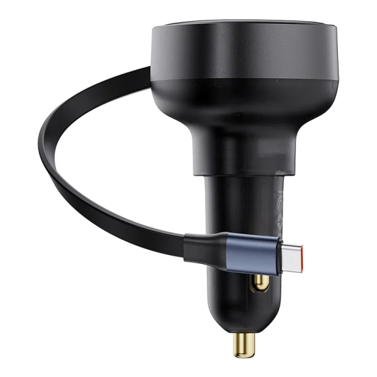 Baseus Enjoyment Pro ładowarka samochodowa 60 W zwijany kabel czarna