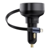 Baseus Enjoyment Pro ładowarka samochodowa 60 W zwijany kabel czarna