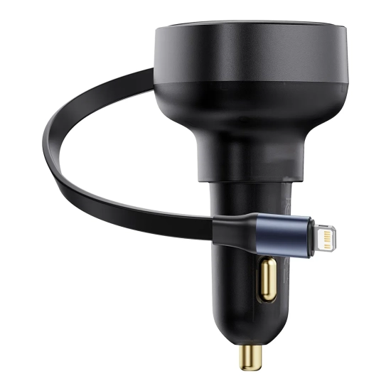 Ładowarka samochodowa ze zwijanym kablem do iPhone Lightning USB-C 60W