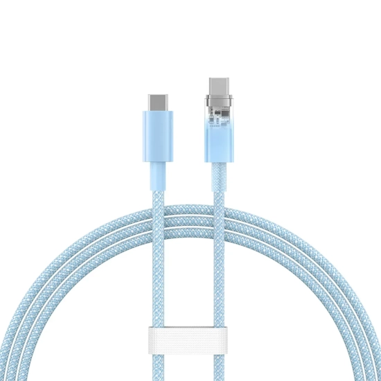 Kabel Baseus Explorer USB-C – USB-C 100W 6A 1 m niebieski