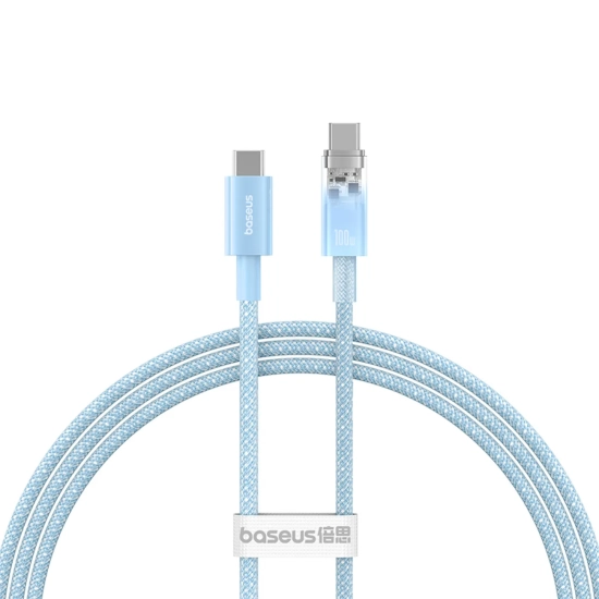 Baseus Explorer USB-C – USB-C 100W 1 m niebieski – przewód ze złączami USB-C – USB-C w kolorze niebieski.