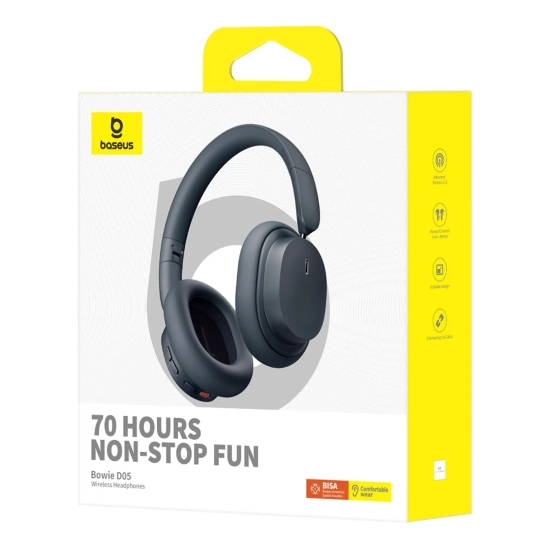Baseus Słuchawki Bowie D05 Bluetooth 5.3 nauszne czarne