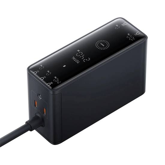 Baseus Ładowarka biurkowa Digital GaN 240 W 3x USB-C USB-A