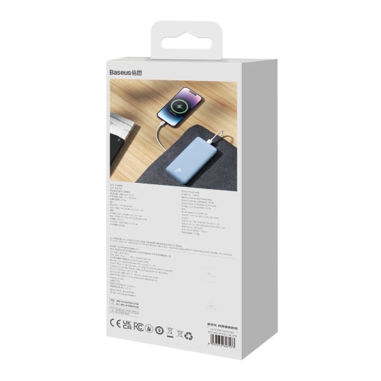 Baseus Airpow Fast Charge powerbank 10000 mAh 20 W niebieski