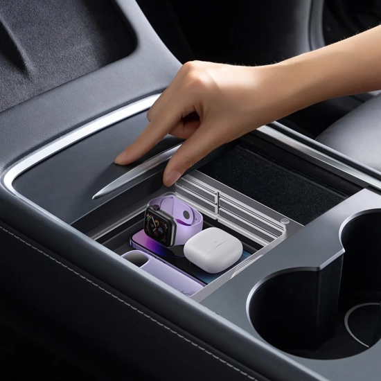 Baseus T-Space organizer do Tesla Model 3 Y szary