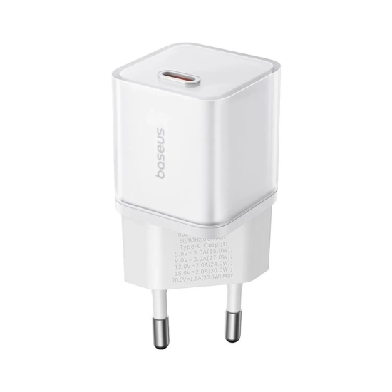 Ładowarka sieciowa Baseus GaN5 Mini P10162504213-00 30W biała – zdjęcie główne dokładnego wariantu produktu.
