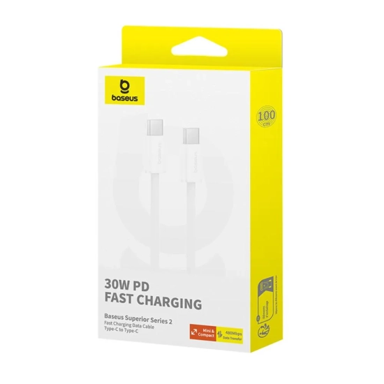 Baseus Superior Series II USB-C – USB-C 30 W 2 m biały