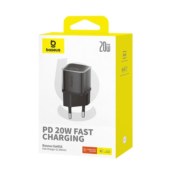 Ładowarka sieciowa USB-C GaN5S 20W - czarna