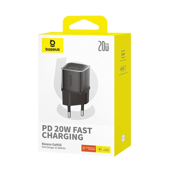 Baseus Ładowarka sieciowa GaN5S 20 W USB-C czarna