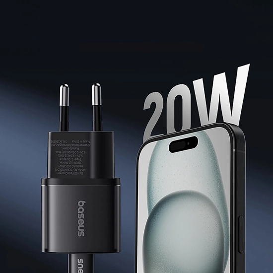 Baseus Ładowarka sieciowa GaN5S 20 W USB-C czarna