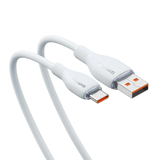 Kabel Baseus Pudding USB-A – USB-C 100W 1,2 m biały