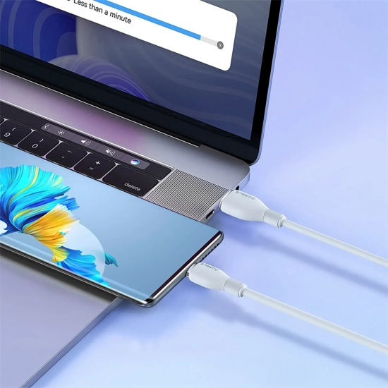 Kabel Baseus Pudding USB-A – USB-C 100W 1,2 m biały