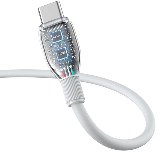 Baseus Pudding Series USB-A – USB-C 100 W 1,2 m biały