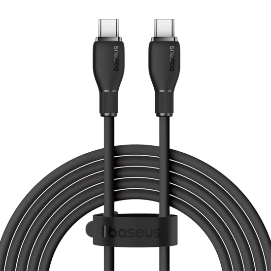 Baseus Pudding Series USB-C – USB-C 100W 1,2 m czarny – przewód ze złączami USB-C – USB-C w kolorze czarny.