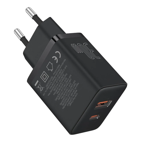 Ładowarka sieciowa USB-C USB-A Cube Pro 30W - czarna