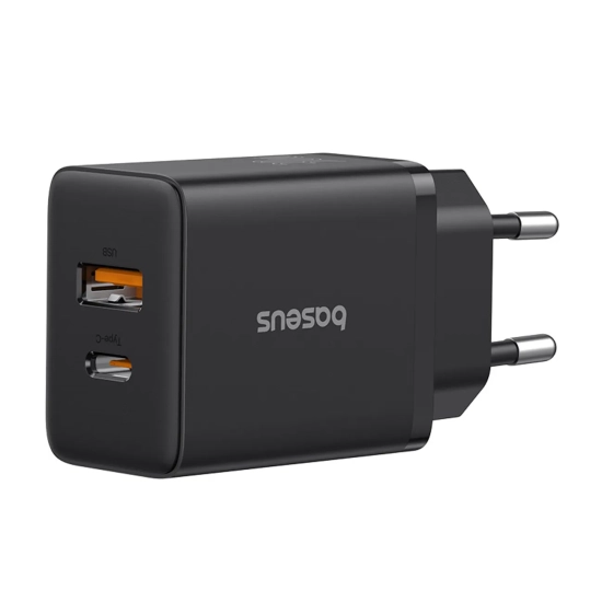 Baseus Cube Pro ładowarka sieciowa 30 W USB-C USB-A czarna