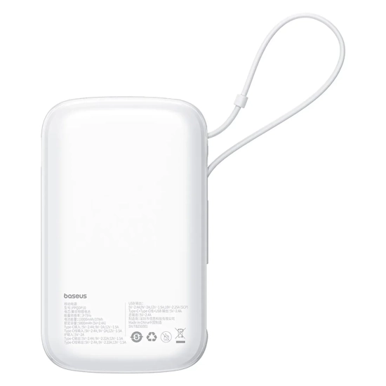 Power bank 10000mAh Qpow Pro+ 22.5W USB-C - biały