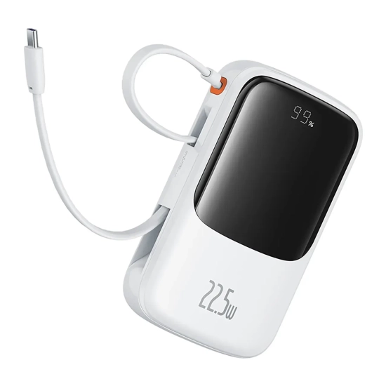 Power bank 10000mAh Qpow Pro+ 22.5W USB-C - biały