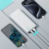 Powerbank 10000mAh 15W Airpow Lite z kablem USB-A - USB-C 30cm - biały